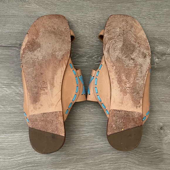 Tory Burch Caylan Toe Ring Sandal - Aqua/Tan - Picture 5 of 5